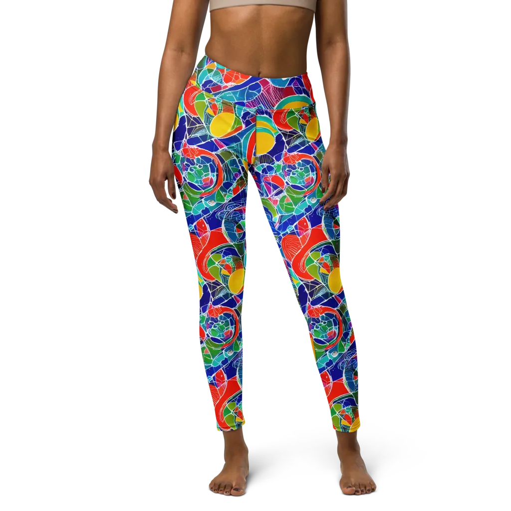 Vivid Fragment on Yoga Leggings — Front