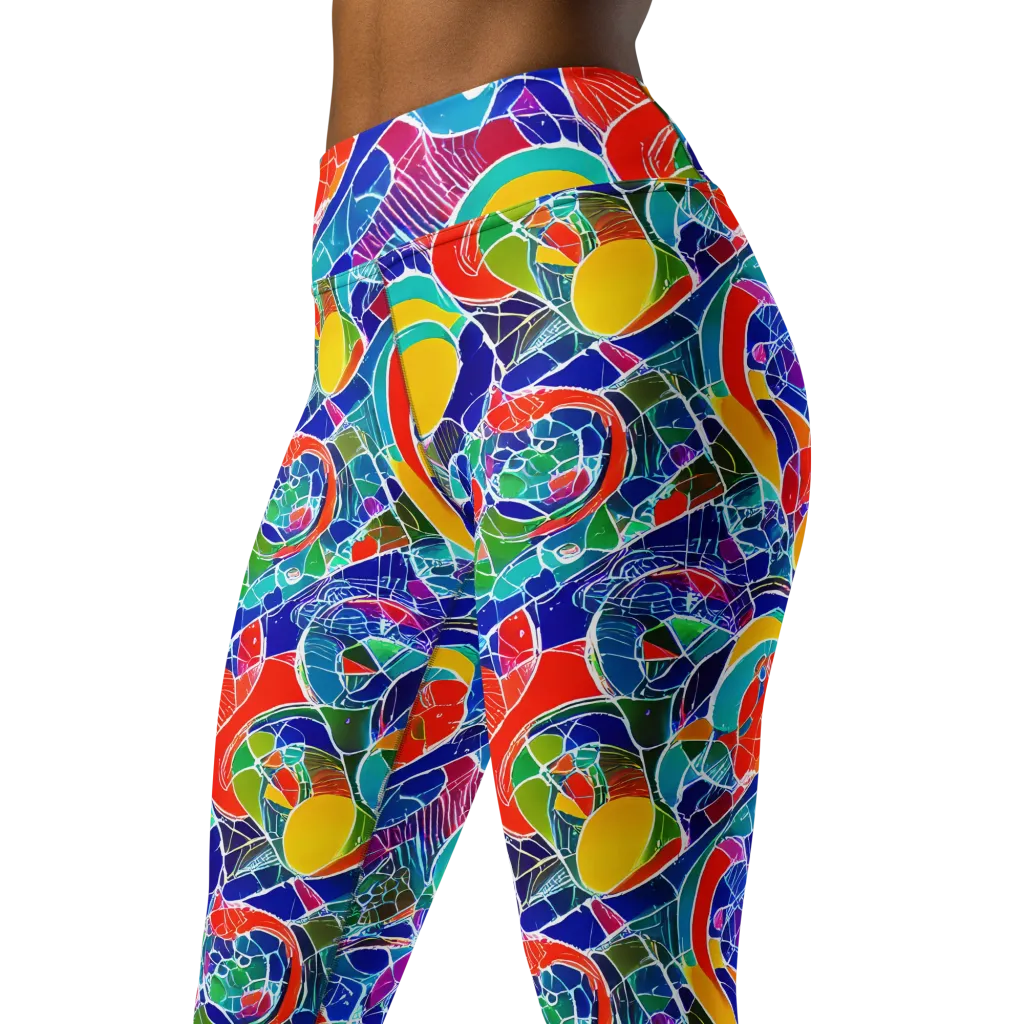 Vivid Fragment on Yoga Leggings — Left Front