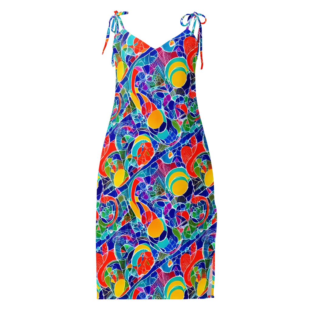 Vivid Fragment on Slip Dress — Front