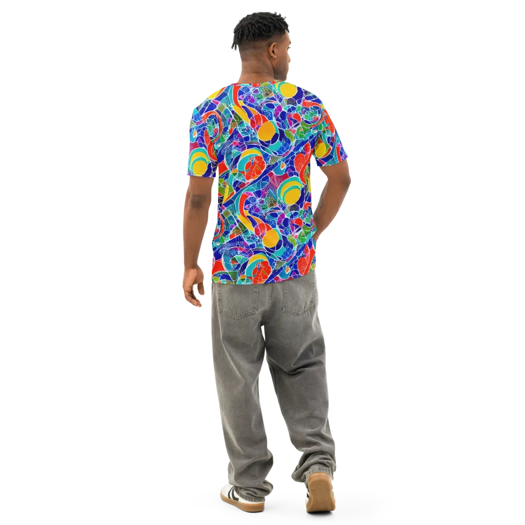 Vivid Fragment on Men's Cotton Crew Neck T-Shirt — Back