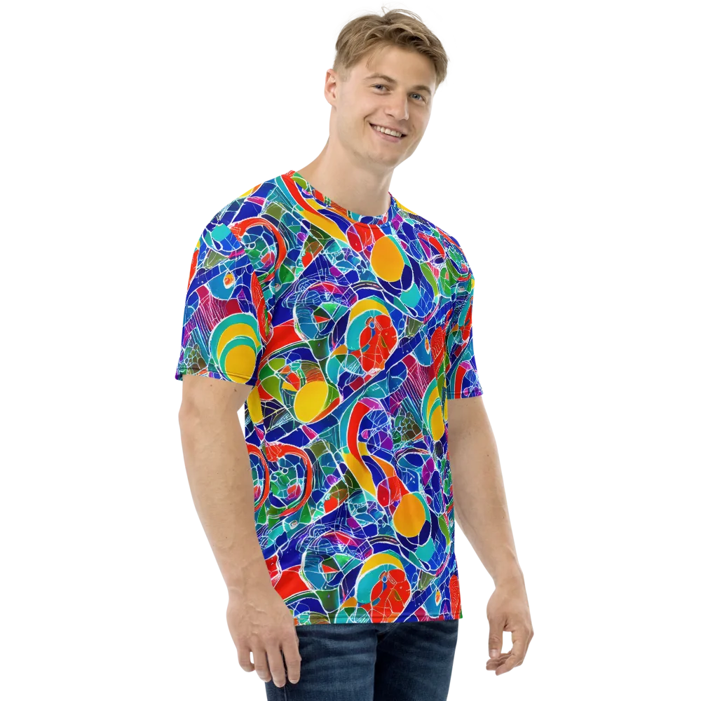 Vivid Fragment on Men's Crew Neck T-Shirt — Right