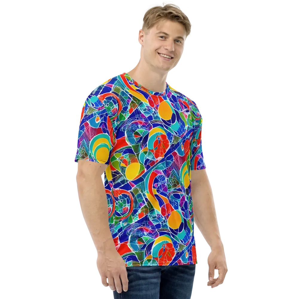 Vivid Fragment on Men's Crew Neck T-Shirt — Right