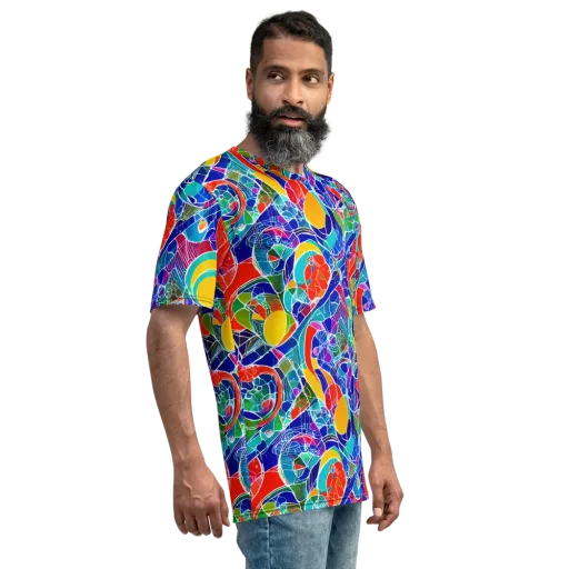 Vivid Fragment on a Men's Crew Neck T-Shirt