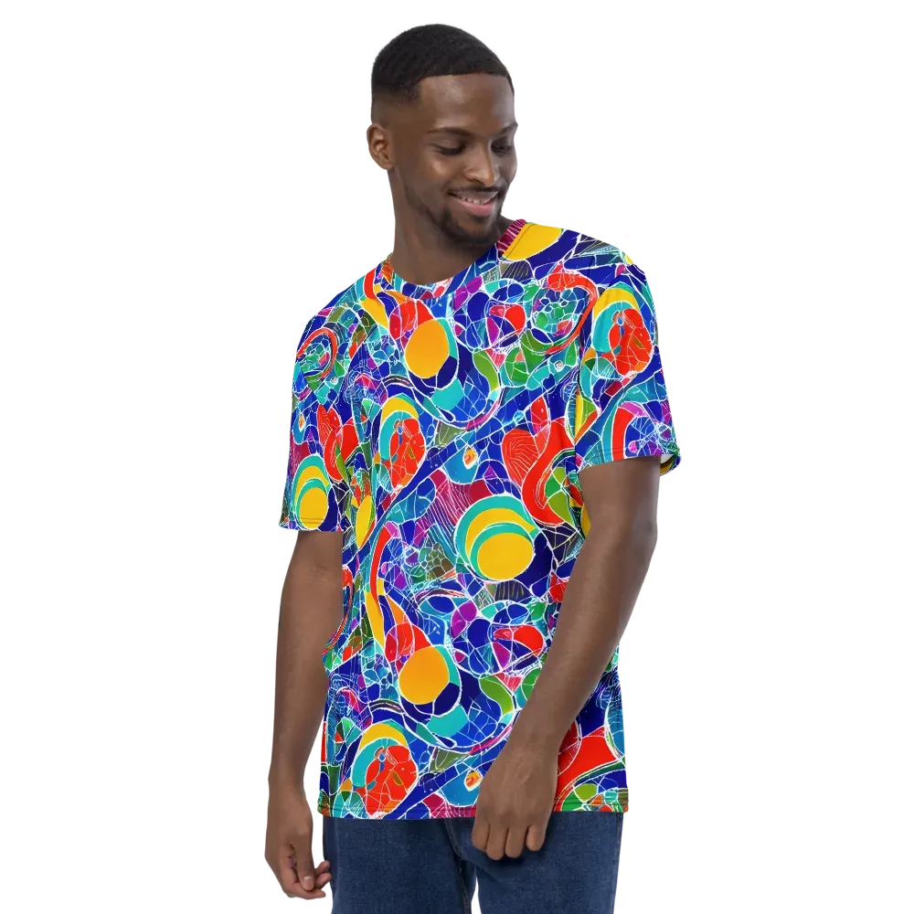 Vivid Fragment on Men's Crew Neck T-Shirt — Left