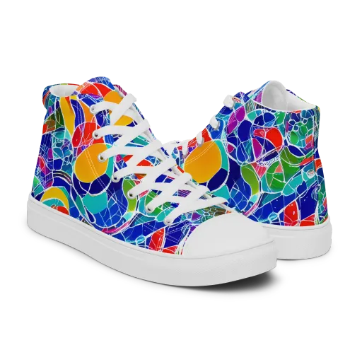 Vivid Fragment on a Men's High Top Canvas Shoes