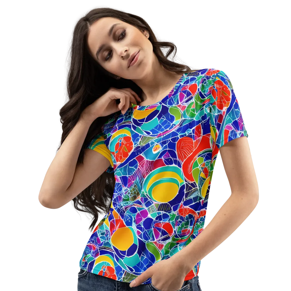 Vivid Fragment on Women's Crew Neck T-Shirt — Left Front