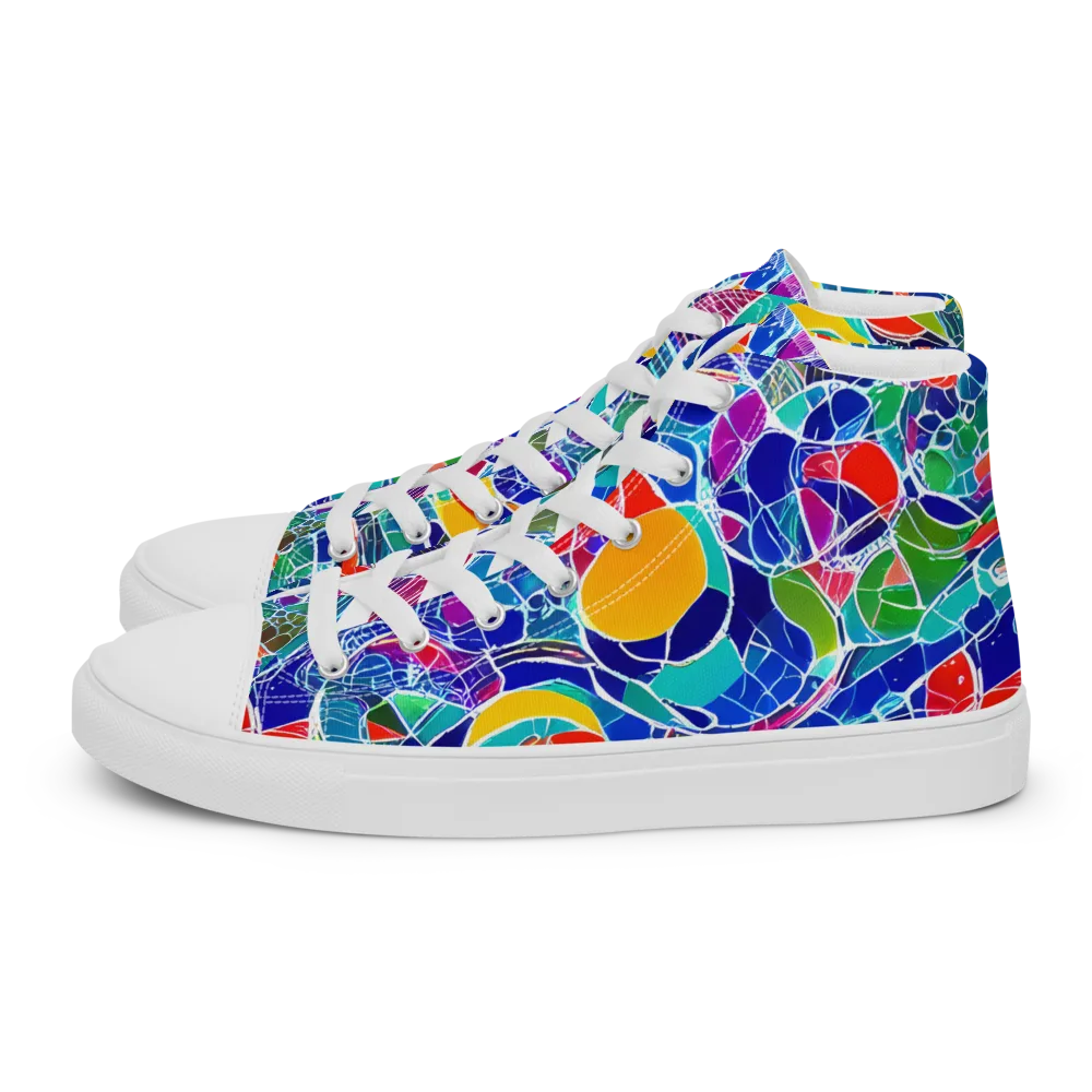 Vivid Fragment on Women's High Top Canvas Shoes — Left