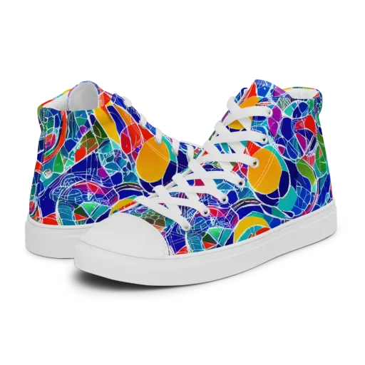 Vivid Fragment on a Women's High Top Canvas Shoes