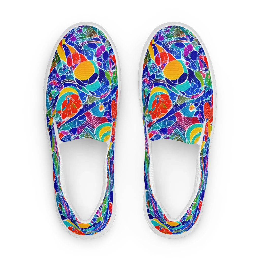Vivid Fragment on Men's Slip-On Canvas Shoes — Front