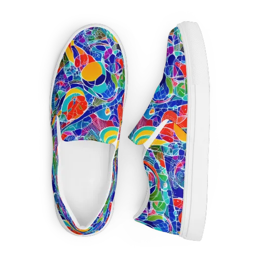 Vivid Fragment on a Men's Slip-On Canvas Shoes