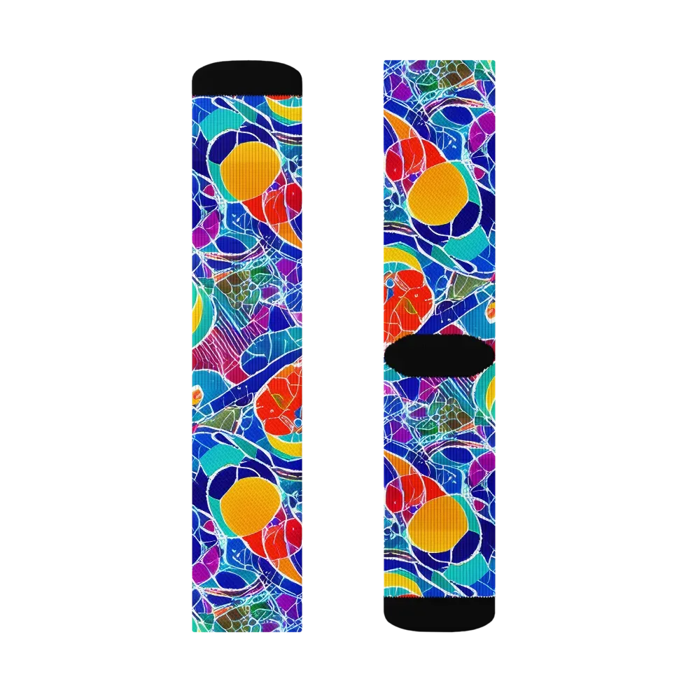 Vivid Fragment on Socks — Right Sock