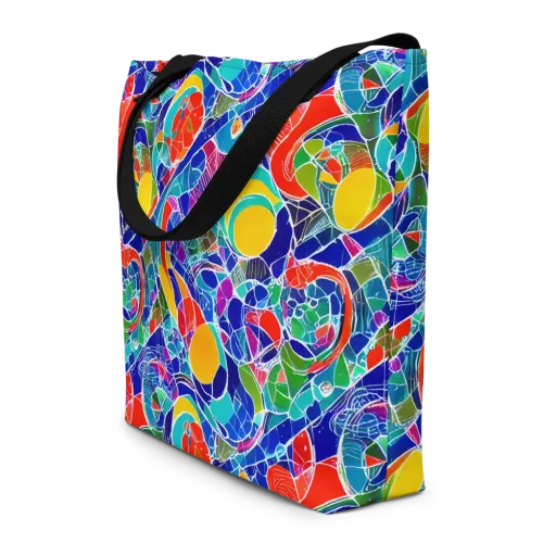 Vivid Fragment on a Large Tote Bag W/ Pocket