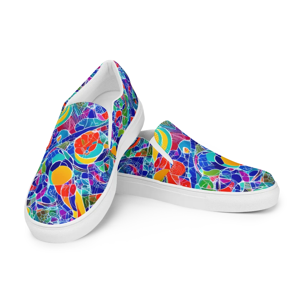 Vivid Fragment on Women's Slip-On Canvas Shoes — Left Front