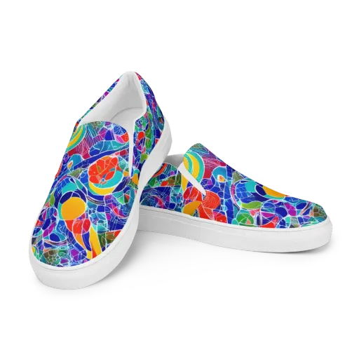 Vivid Fragment on a Women's Slip-On Canvas Shoes