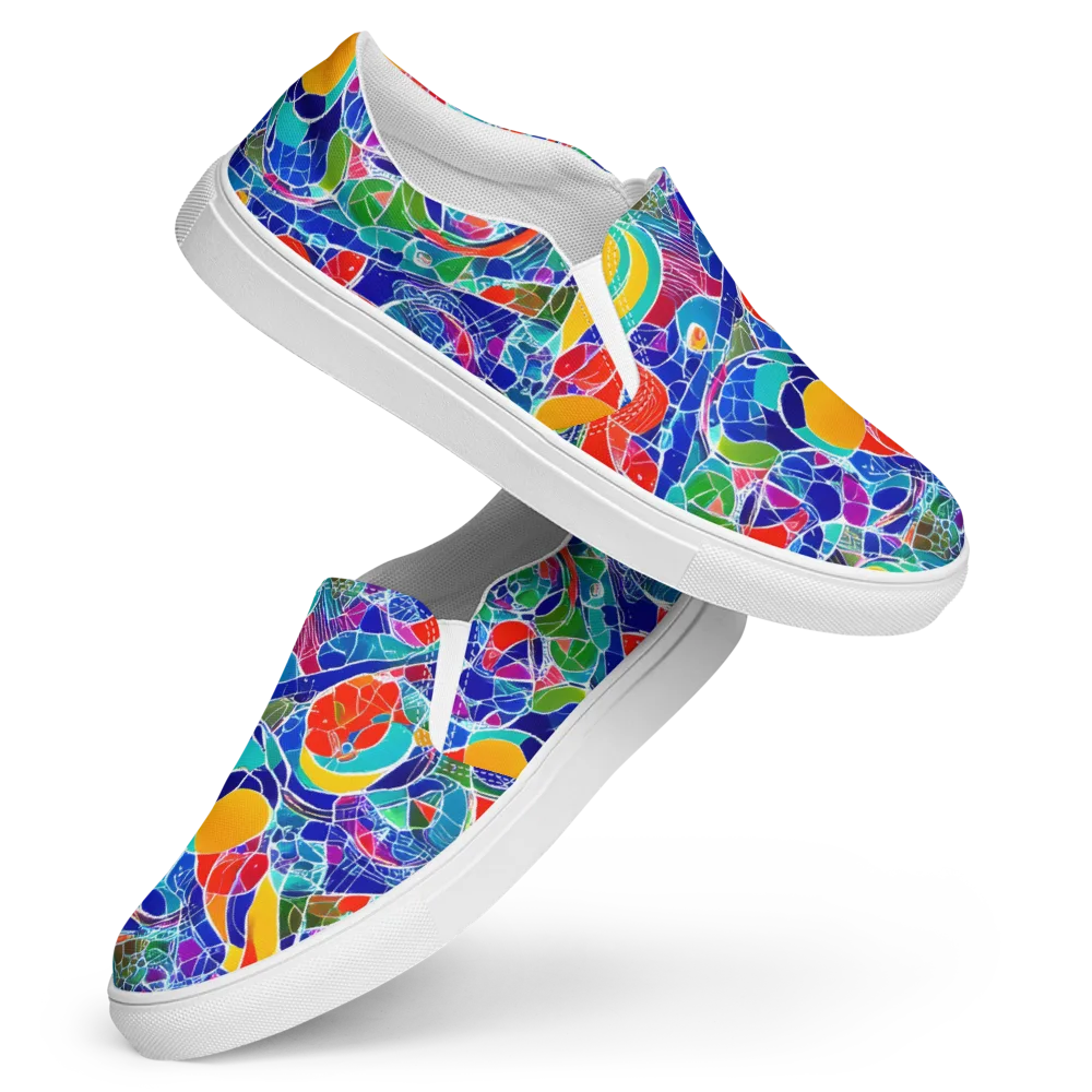 Vivid Fragment on Women's Slip-On Canvas Shoes — Front