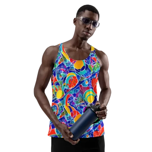 Vivid Fragment on a Men's Tank Top