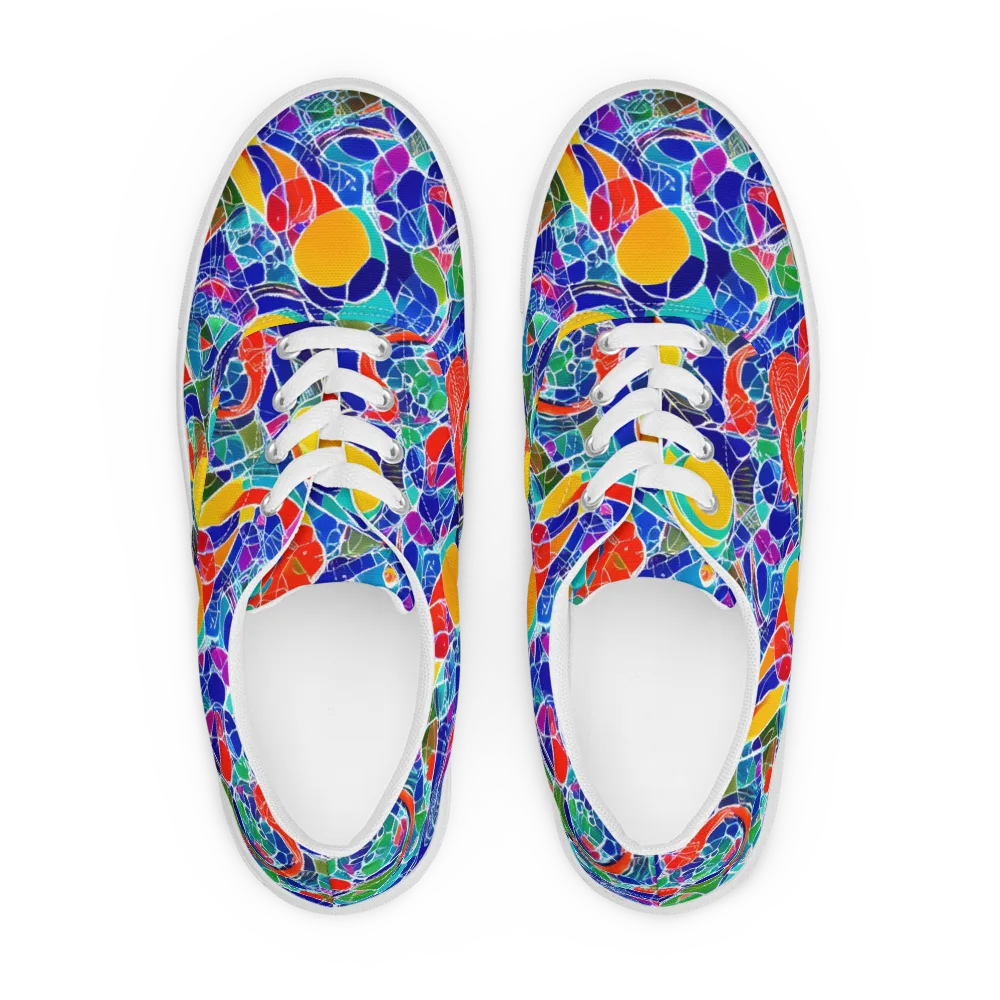 Vivid Fragment on Men's Lace-Up Canvas Shoes — Front