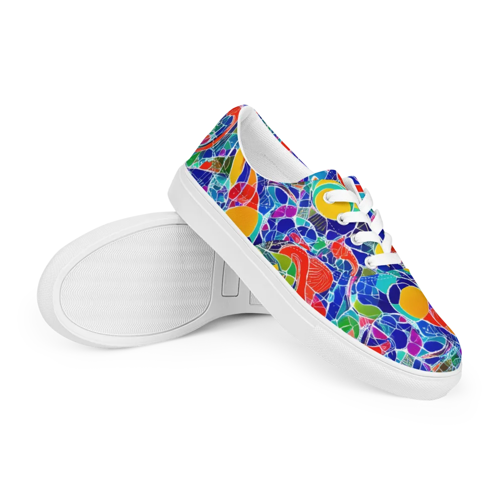 Vivid Fragment on Men's Lace-Up Canvas Shoes — Right Front