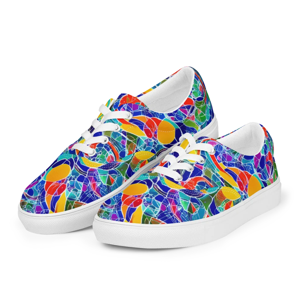 Vivid Fragment on Men's Lace-Up Canvas Shoes — Left Front