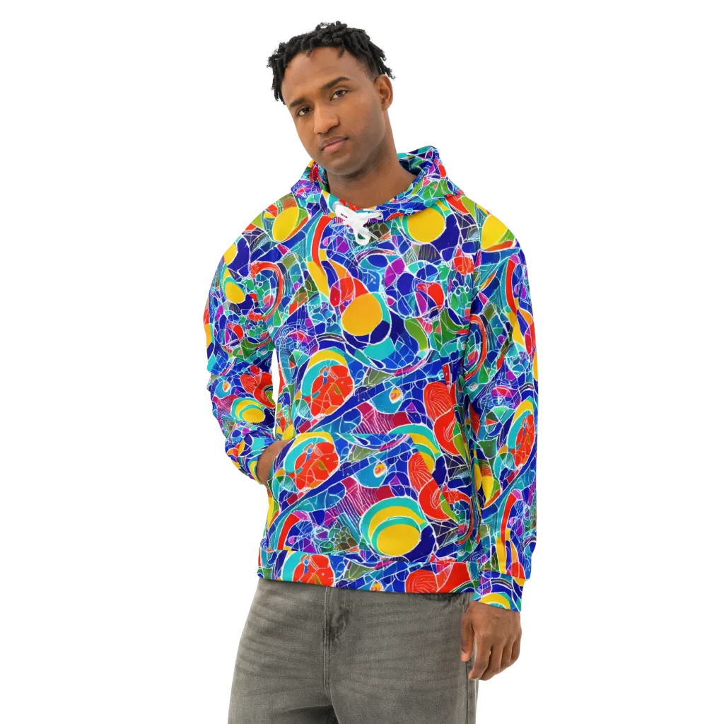 Vivid Fragment on Cotton Hoodie — Left Front