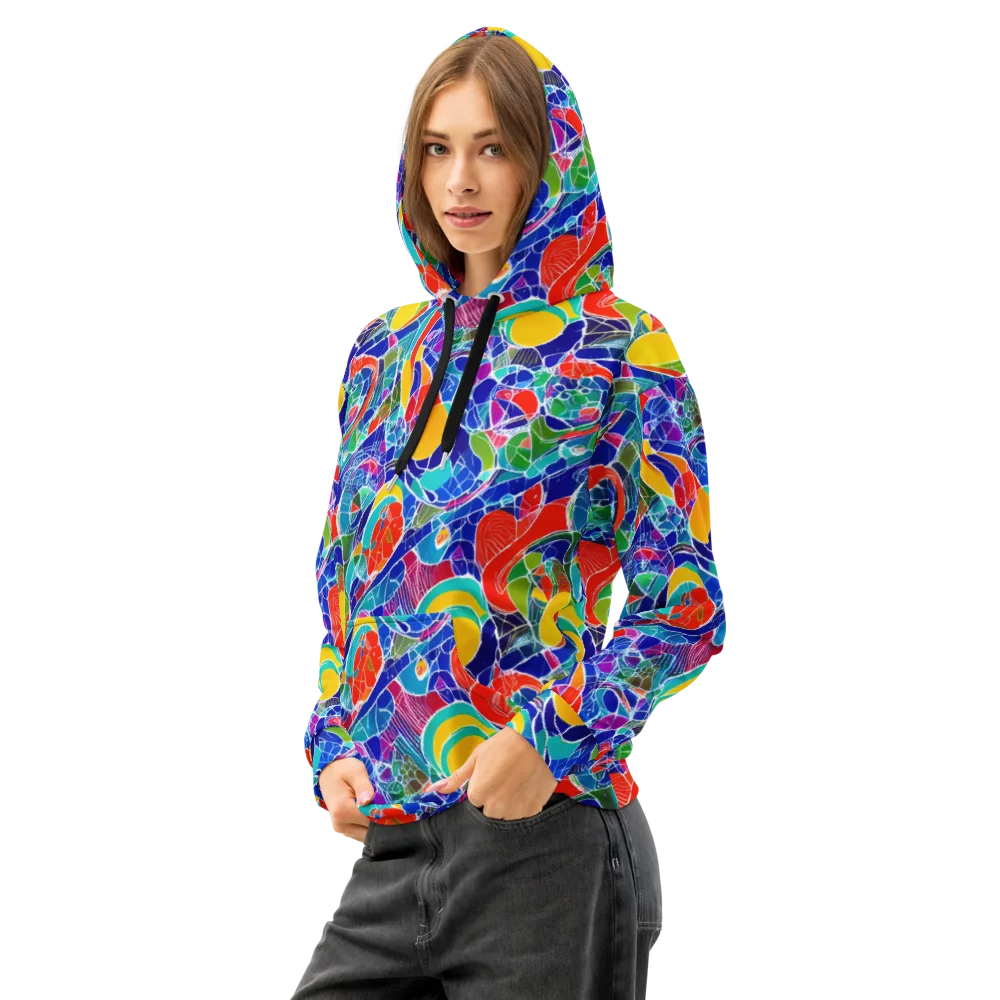 Vivid Fragment on Cotton Hoodie — Left Front