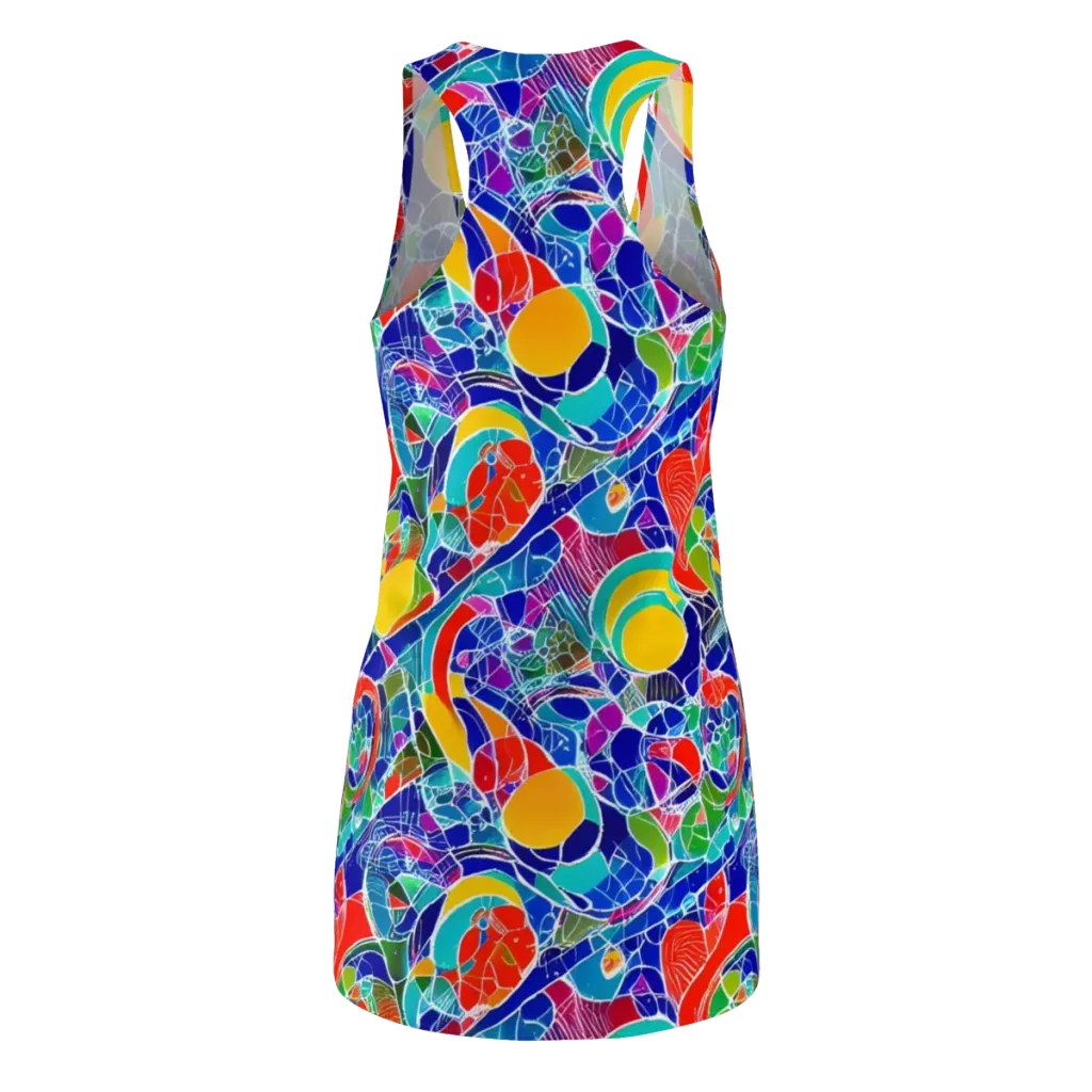 Vivid Fragment on Racerback Dress — Back