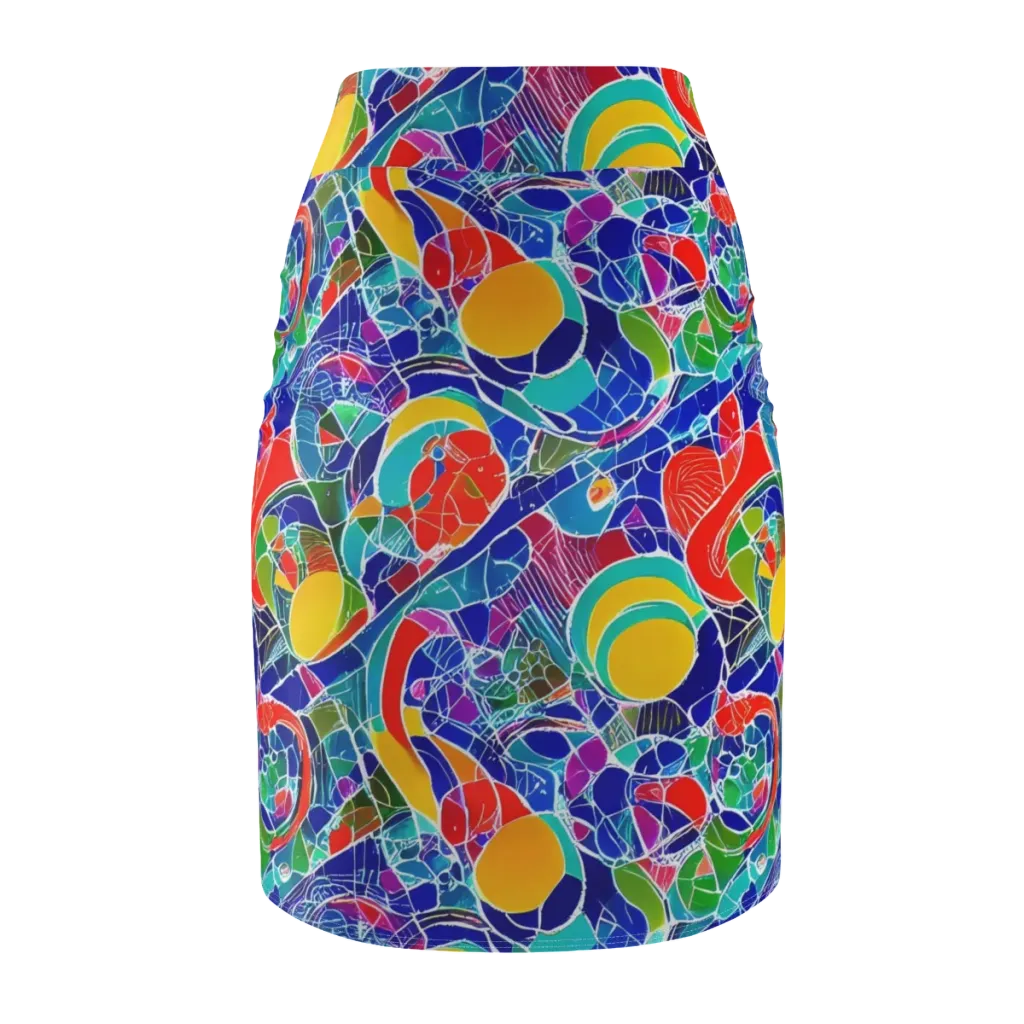 Vivid Fragment on Pencil Skirt — Back