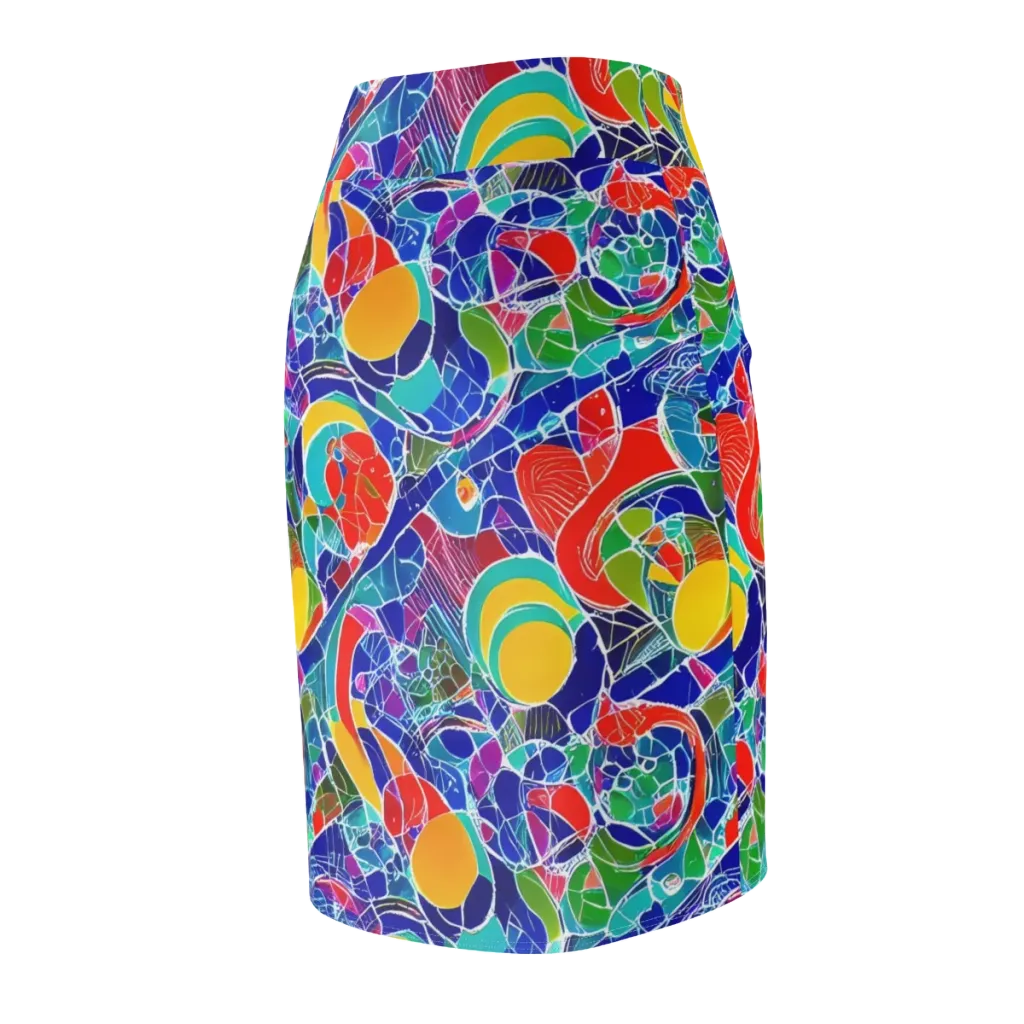 Vivid Fragment on Pencil Skirt — Back Side