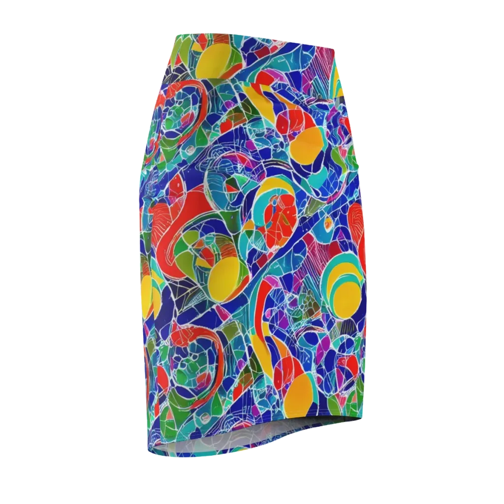 Vivid Fragment on Pencil Skirt — Front Side