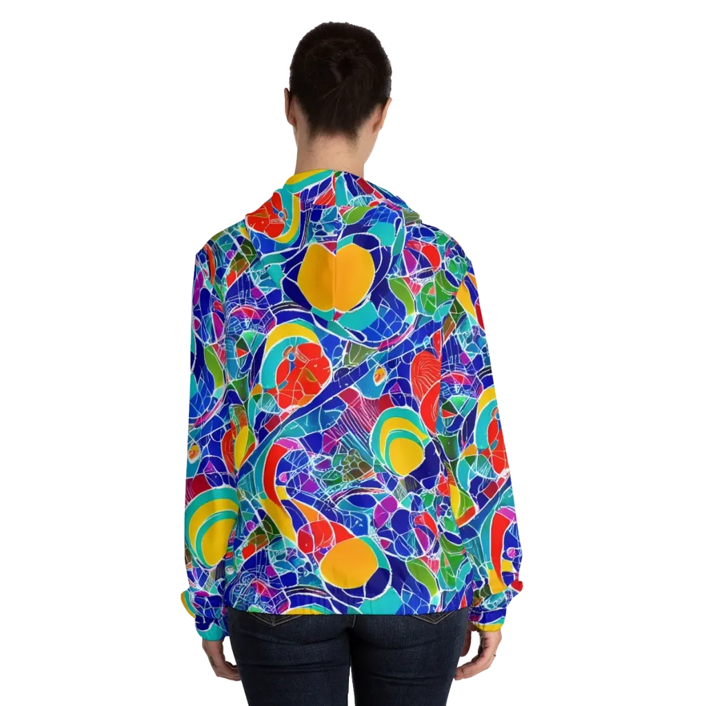Vivid Fragment on Women's Full-Zip Hoodie — Back On Person