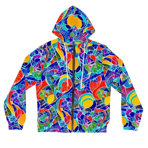 Vivid Fragment on a Women's Full-Zip Hoodie