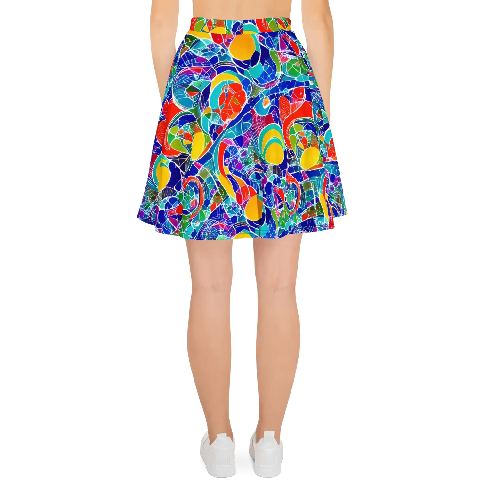 Vivid Fragment on Skater Skirt — Back