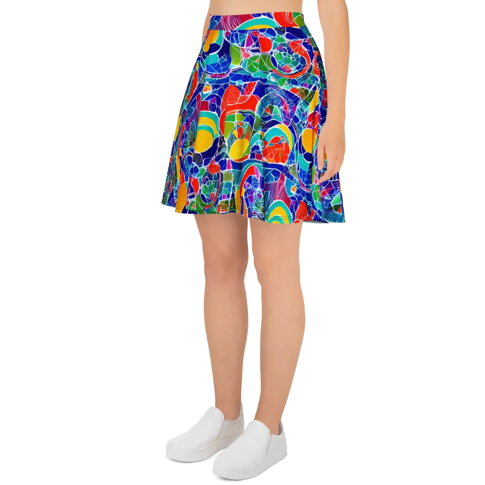 Vivid Fragment on Skater Skirt — Left