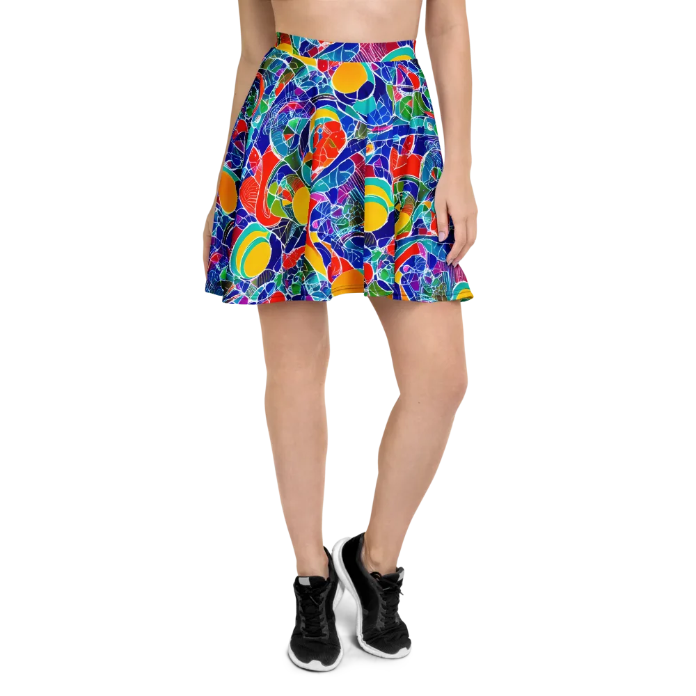 Vivid Fragment on Skater Skirt — Front