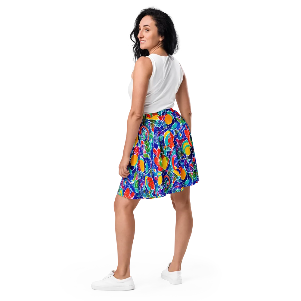Vivid Fragment on Skater Skirt — Back