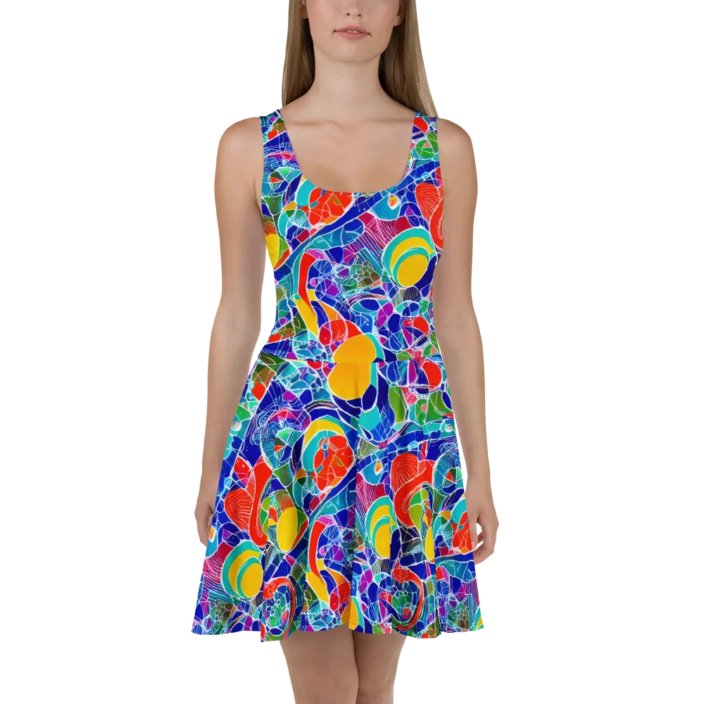 Vivid Fragment on Skater Dress — Front