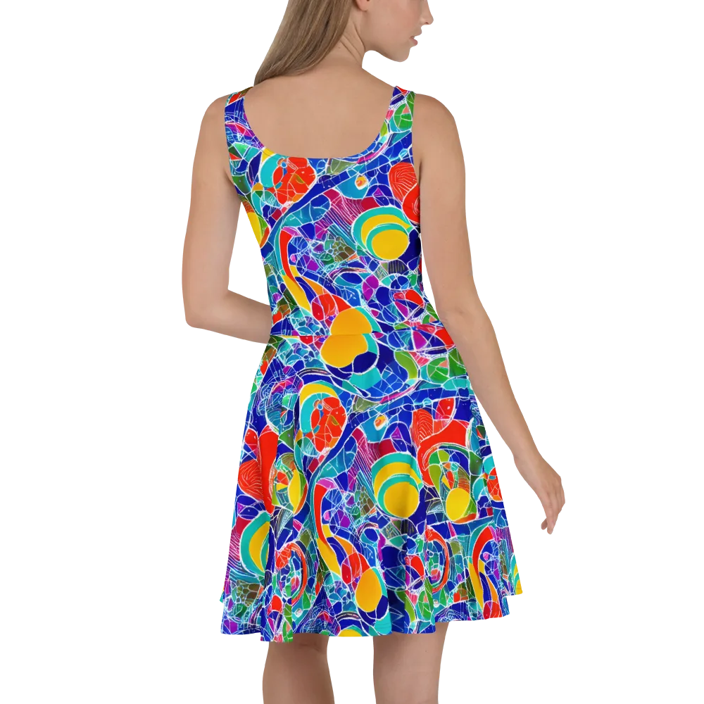 Vivid Fragment on Skater Dress — Back
