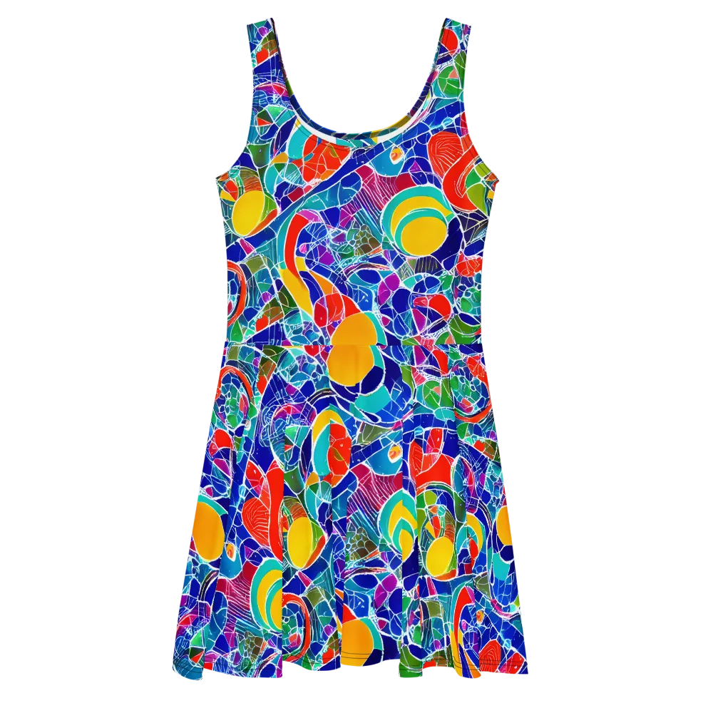 Vivid Fragment on Skater Dress — Front