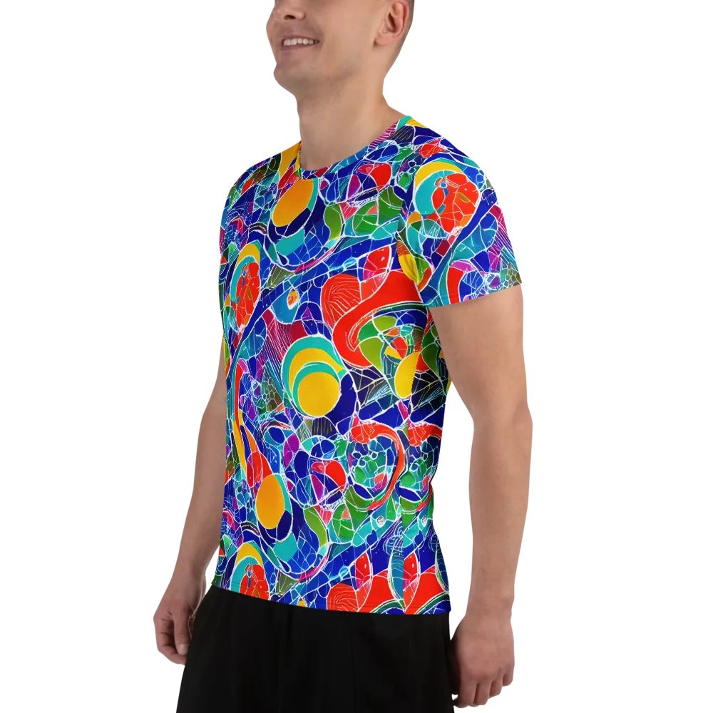 Vivid Fragment on Men's Athletic T-Shirt — Left