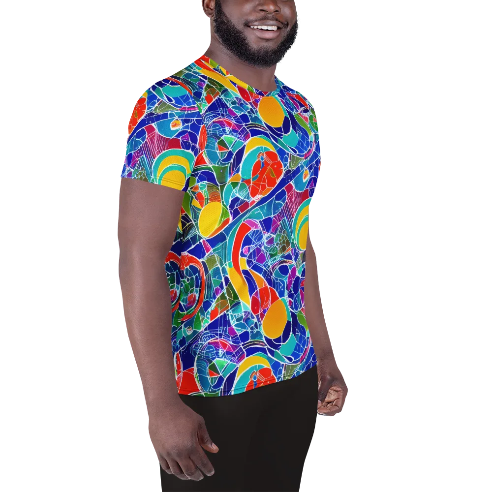 Vivid Fragment on Men's Athletic T-Shirt — Right