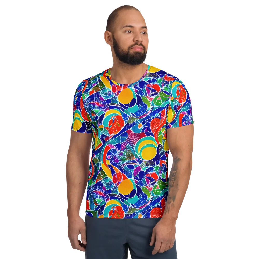 Vivid Fragment on Men's Athletic T-Shirt — Front