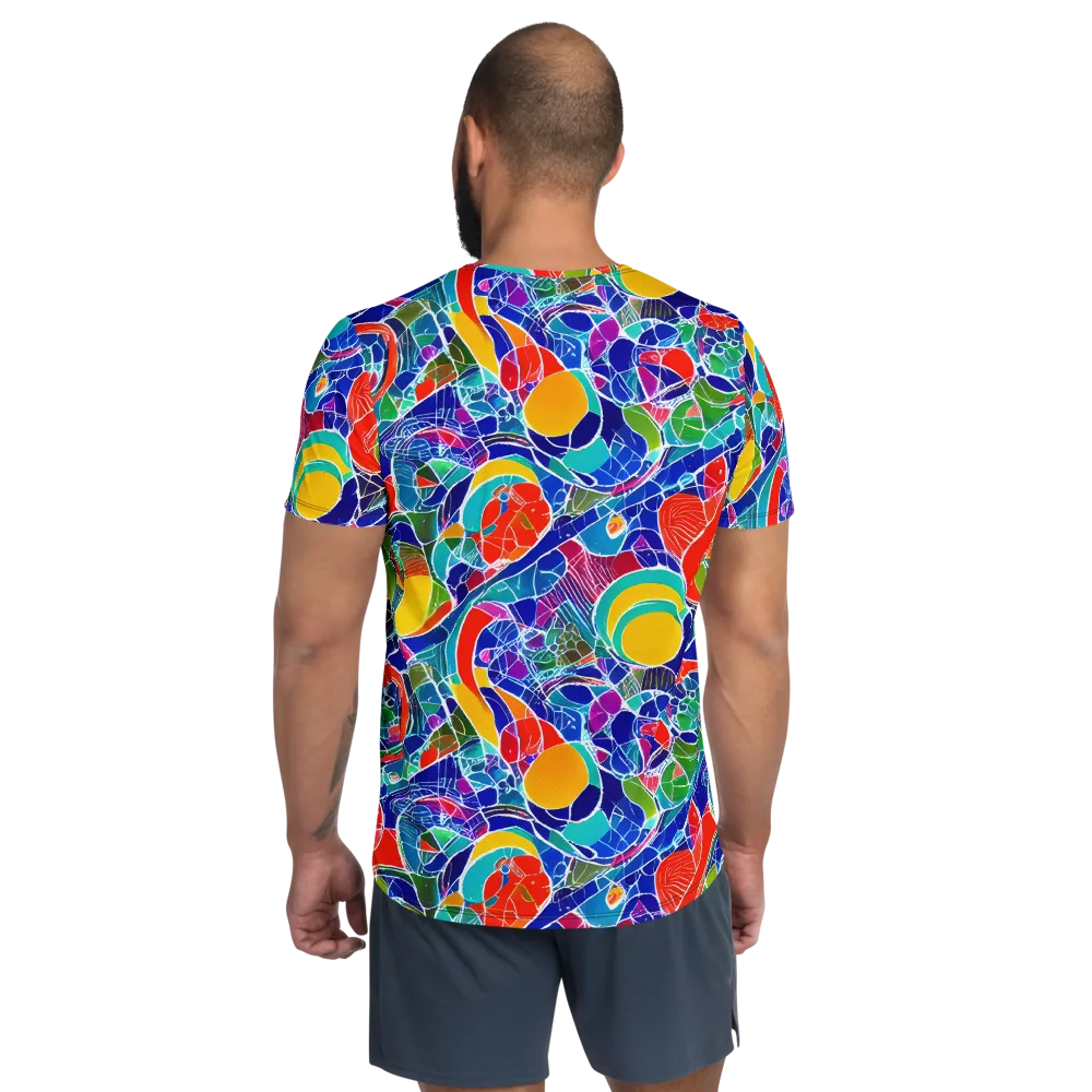 Vivid Fragment on Men's Athletic T-Shirt — Back