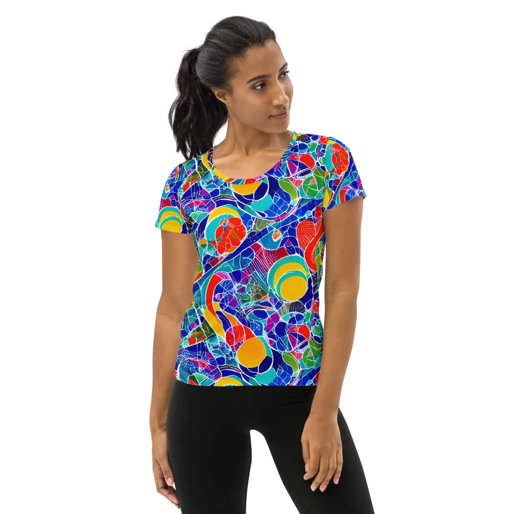 Vivid Fragment on Women's Athletic T-Shirt — Front