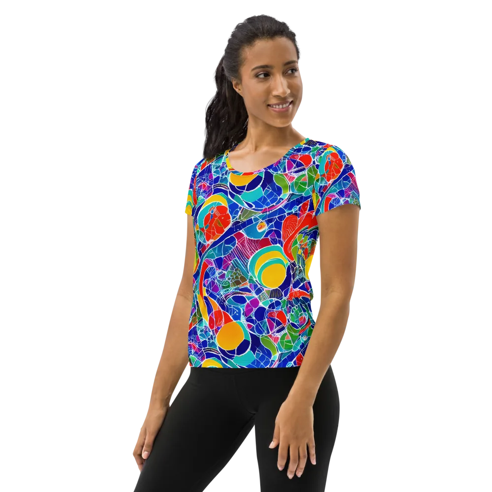 Vivid Fragment on Women's Athletic T-Shirt — Left