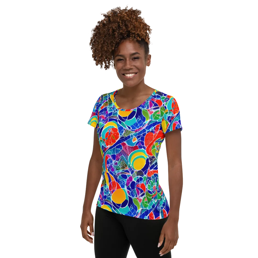 Vivid Fragment on Women's Athletic T-Shirt — Left