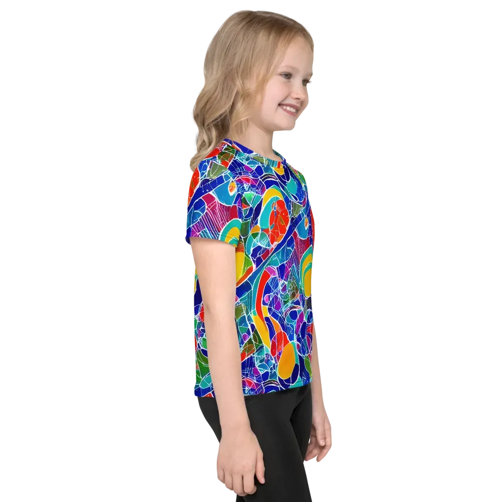 Vivid Fragment on Kids Crew Neck T-Shirt — Right