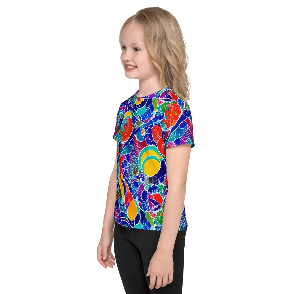 Vivid Fragment on Kids Crew Neck T-Shirt — Left