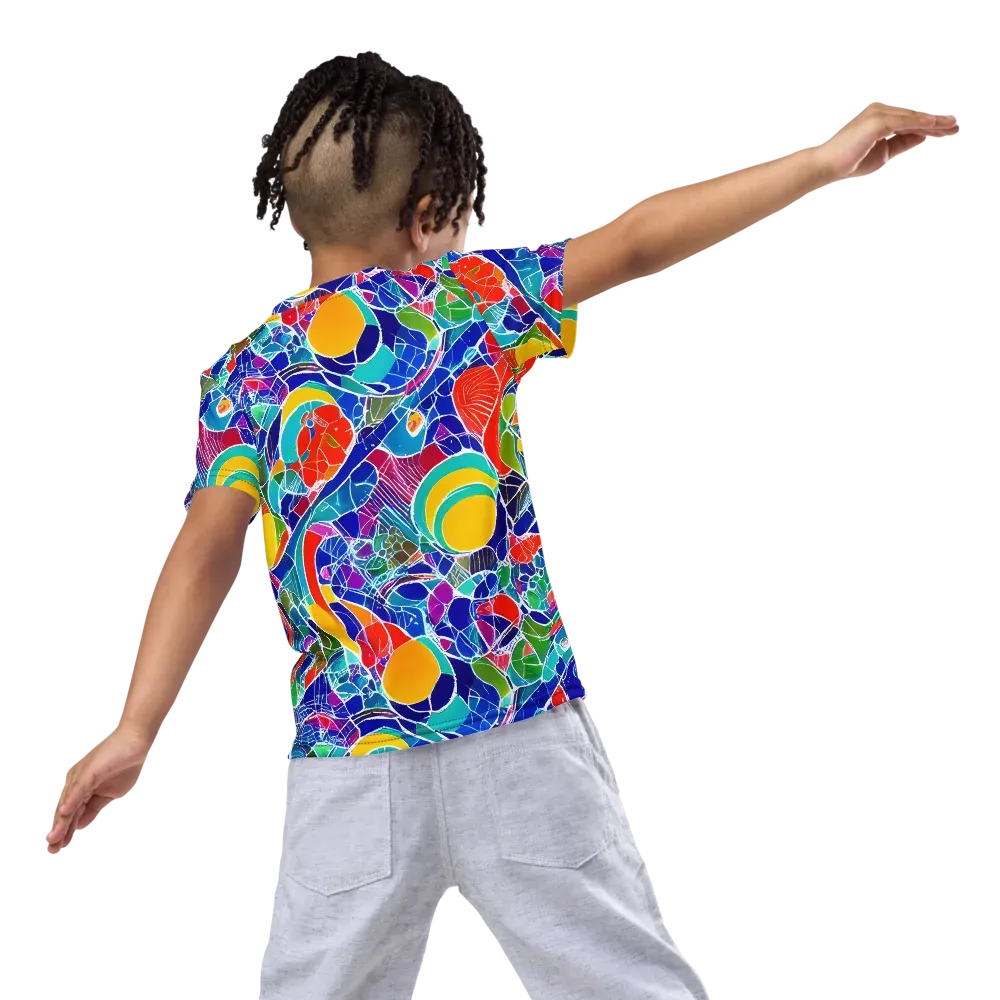Vivid Fragment on Kids Crew Neck T-Shirt — Back