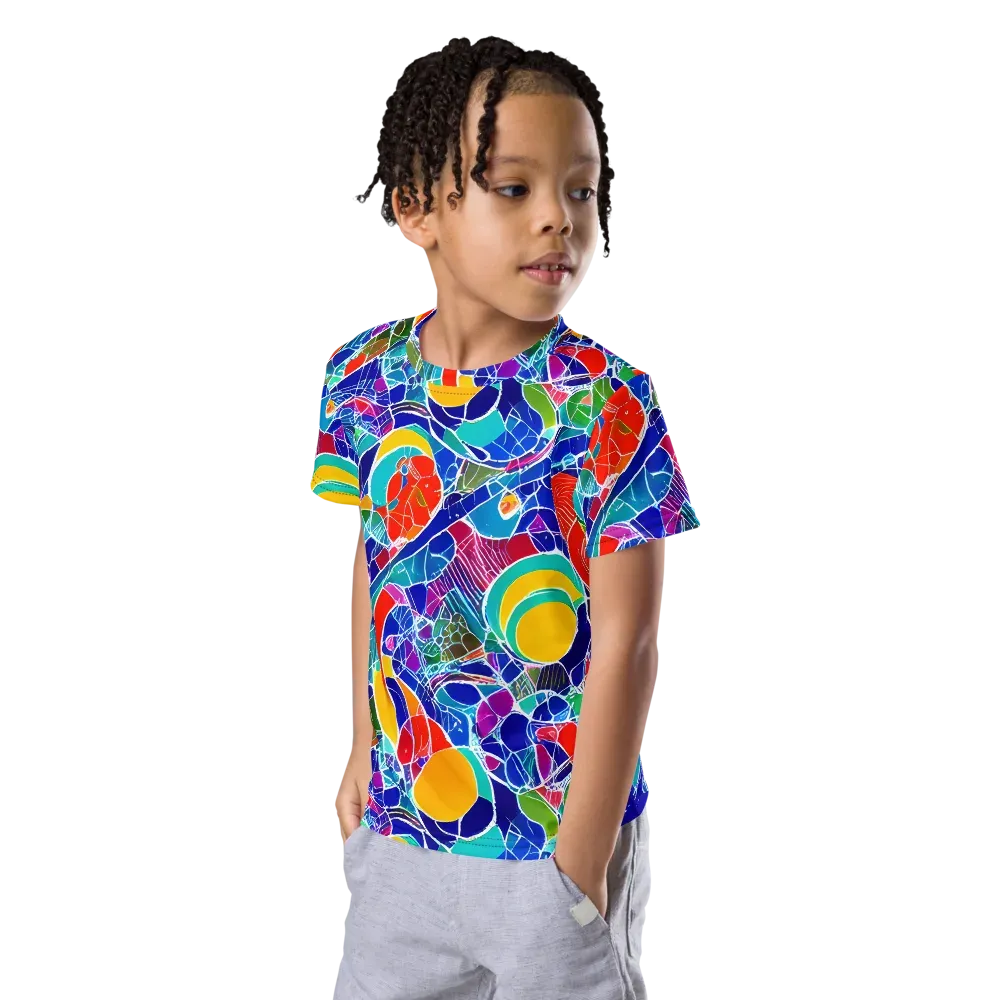 Vivid Fragment on Kids Crew Neck T-Shirt — Left Front