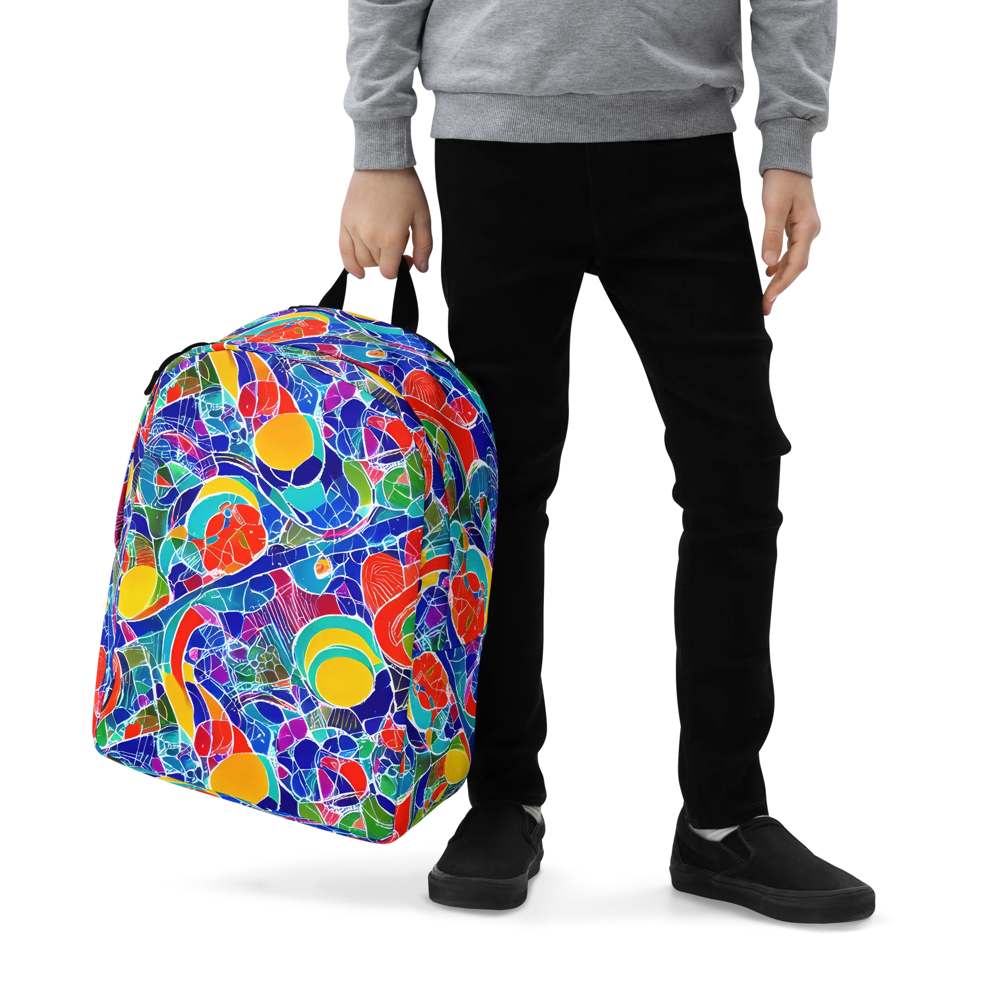 Vivid Fragment on Minimalist Backpack — Zoomed-in